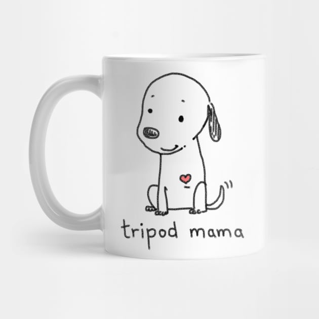 Tripod Dog, Dog Mom, Cute Cartoon Dog, Three Legged Dog by sockdogs